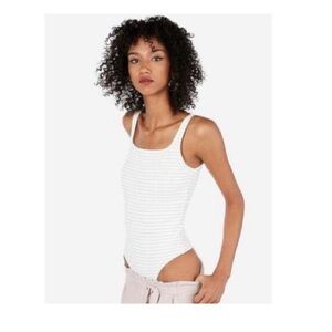 Express white & grey body suit
